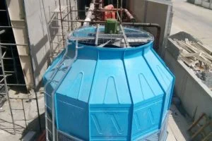Cooling system setup at a building site